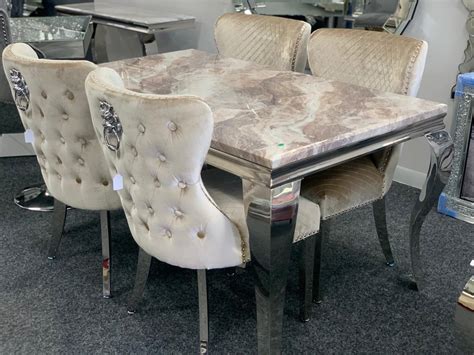 Beige Marble Dining Table